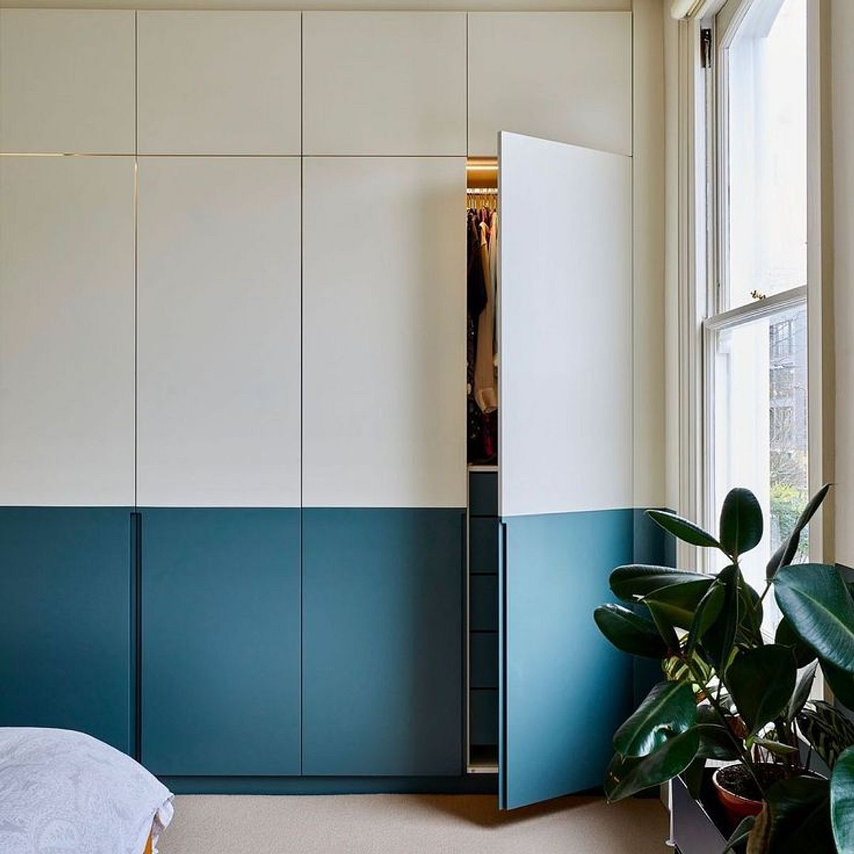 Two-Tone Teal & Cream Wardrobe