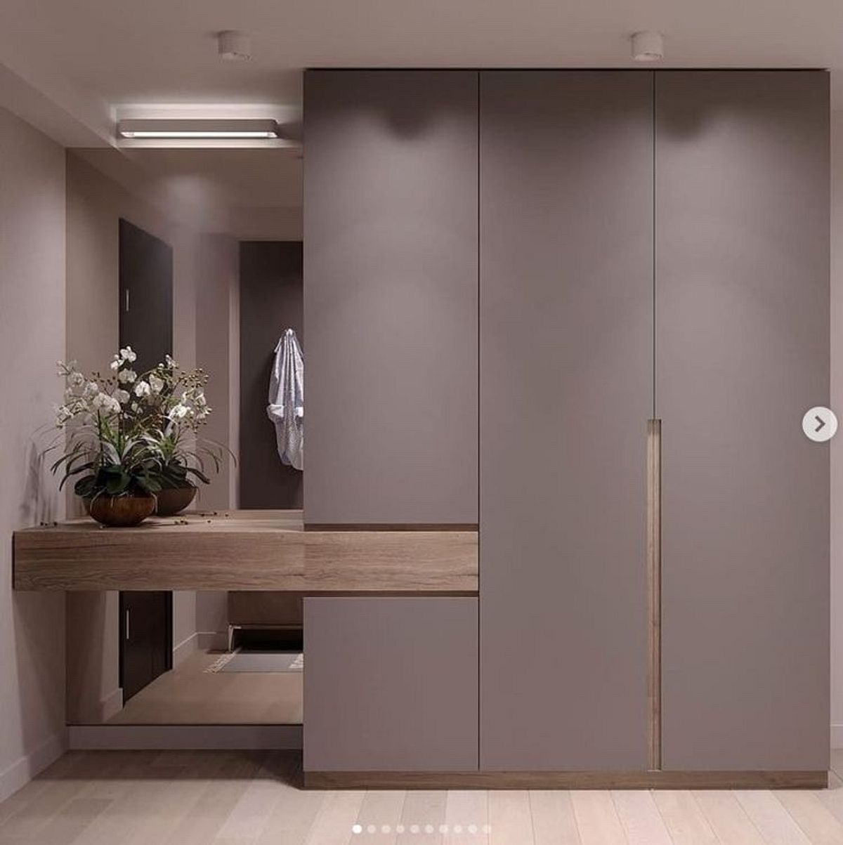Mauve Wardrobe with Floating Console