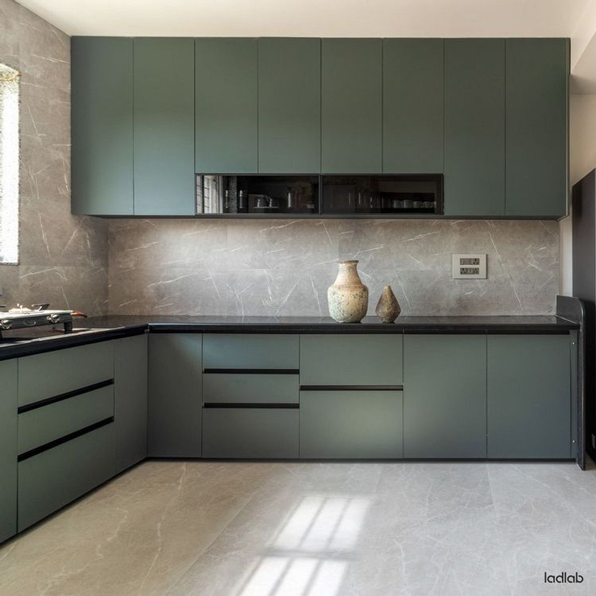 Sage Green Modular Kitchen