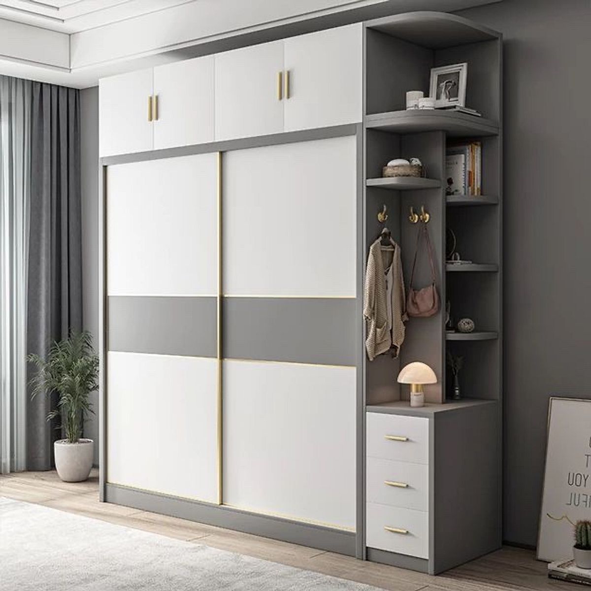 Sliding Wardrobe with Corner Shelf