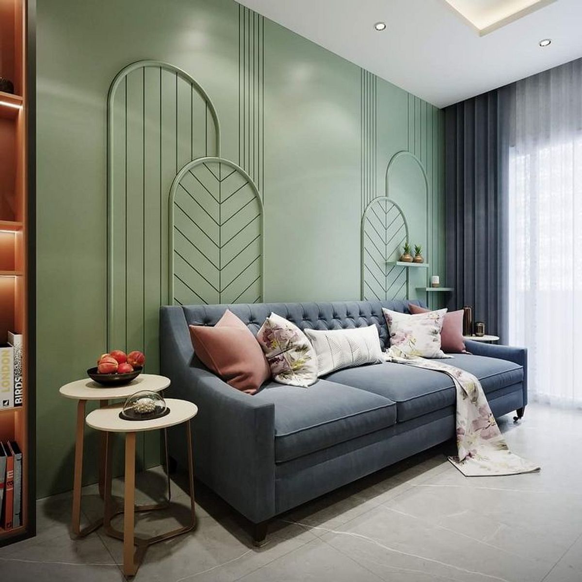 Luxurious organic modern living room