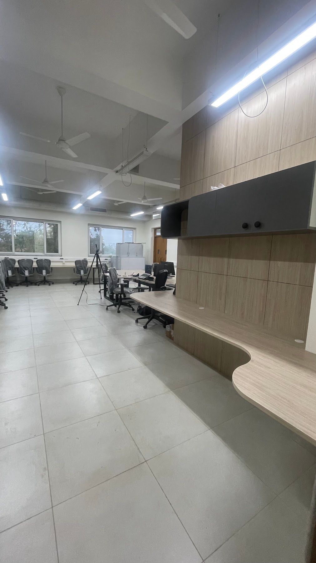 Office with Curved Workstations